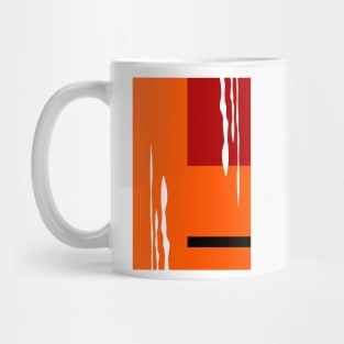 Orange, red and black eighties style abstract Mug